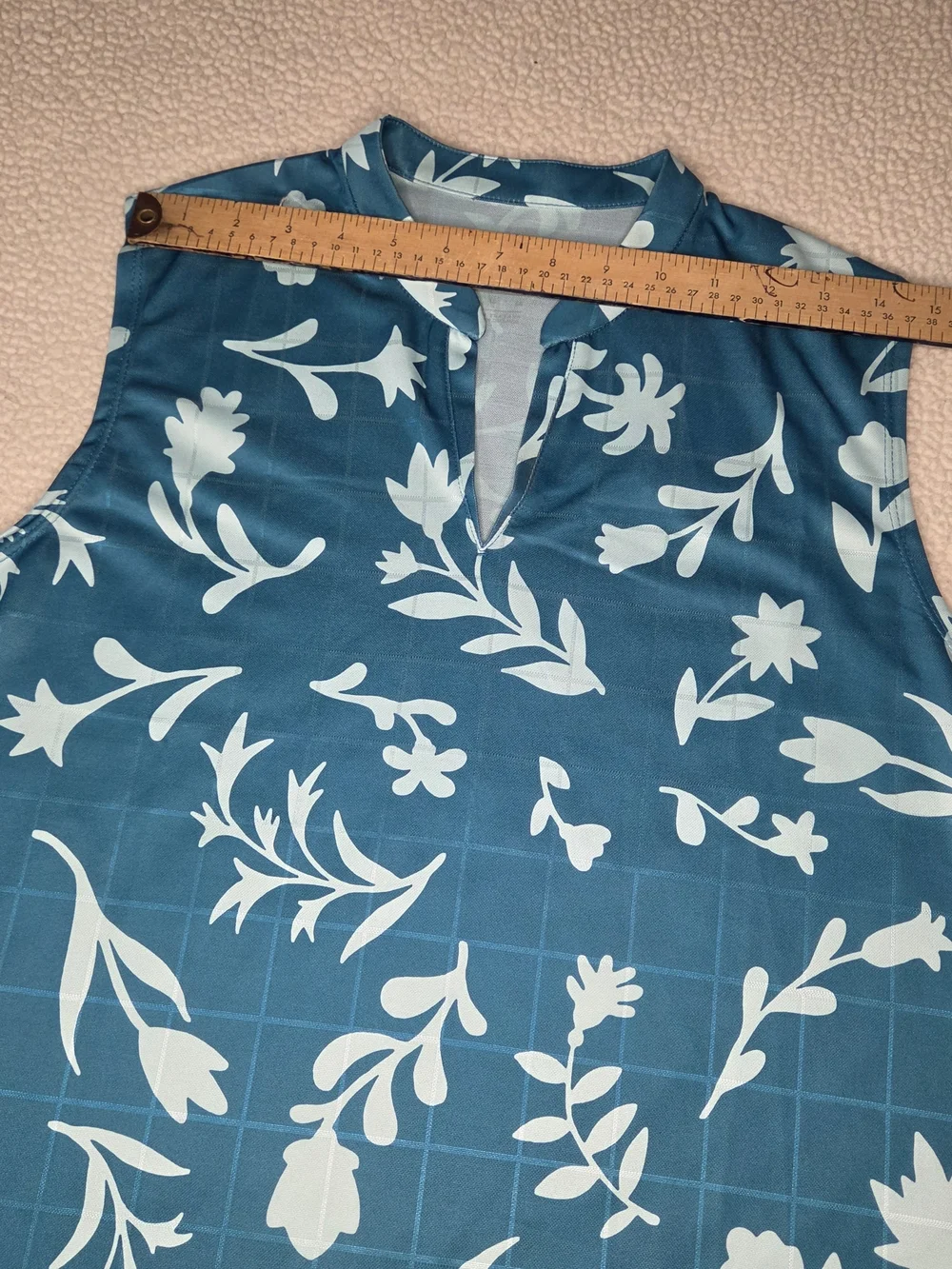 Women's Sleeveless Teal Floral V-Neck Golf Top By Nike NWT Size XL
